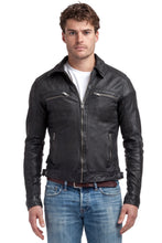 Charger l&#39;image dans la galerie, Blouson cuir col chemise NAREK
